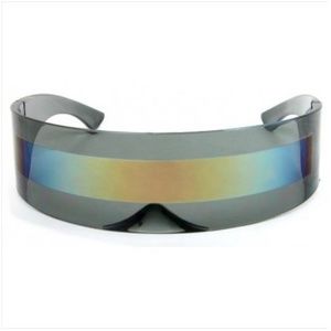 WRAP AROUND BLACK RAINBOW MIRROR GLASSES NEW